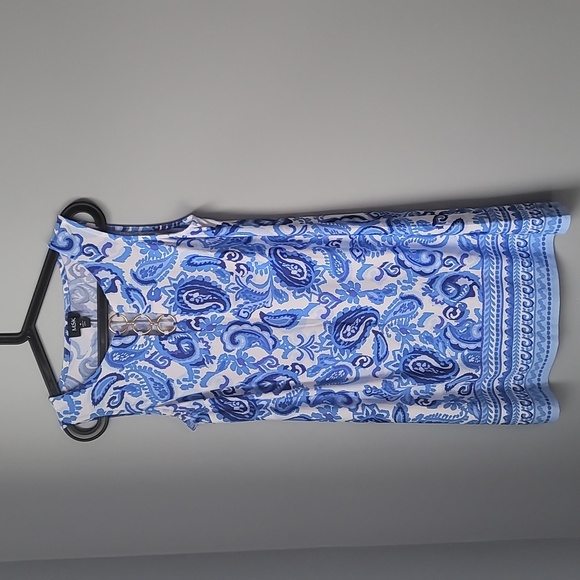 MSK Blue and White Paisley Blouse - Picture 2 of 5